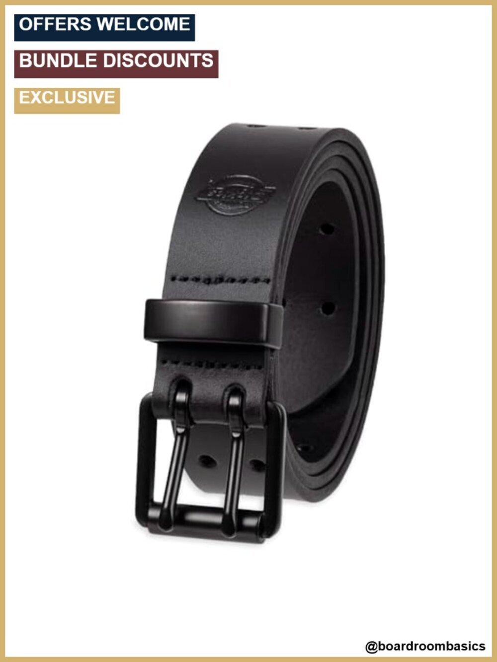 Men's Double Prong Leather Work Belt Fully Adjustable